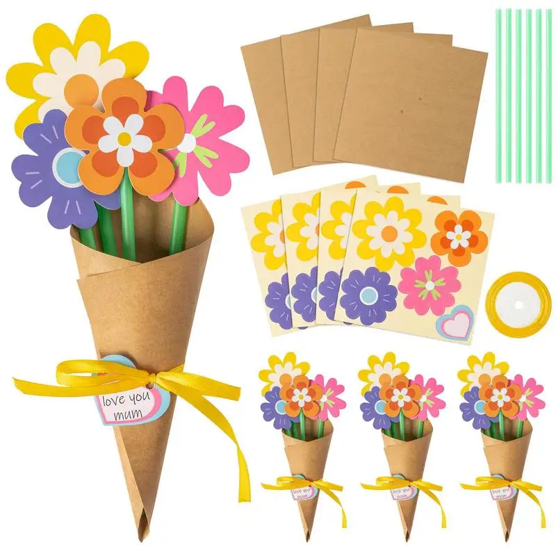 

Цветочный букет, Набор для творчества, Набор для изготовления бумажного букета с лентой и 100 соломинами, «сделай сам», открытка на день матери, помощник, цветочный букет, поделки