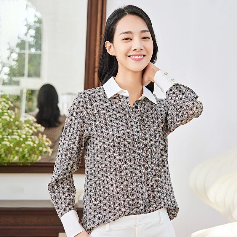 Women's Blouses Tops Silk Floral Office Formal Casual Dress Shirts Plus Large Size Spring Summer Sexy Haut Femme Grey Geometric
Women's Blouses Tops Silk Floral Office Formal Casual Dress Shirts Plus Large Size Spring Summer Sexy Haut Femme Grey Geometric