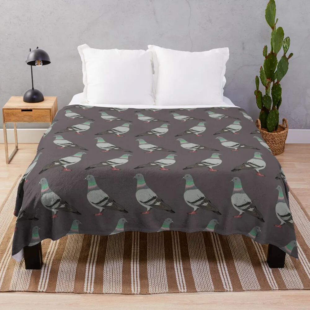 

Плед голубей walk 2020 на сером фоне, одеяло, гигантские одеяла для дивана, покрывала для кровати, аниме одеяла