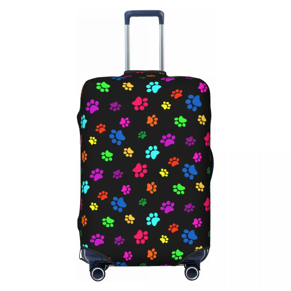 

Custom Colorful Animal Footprint Dog Paw Prints Luggage Cover Protector Funny Travel Suitcase Covers for 18-32 Inch