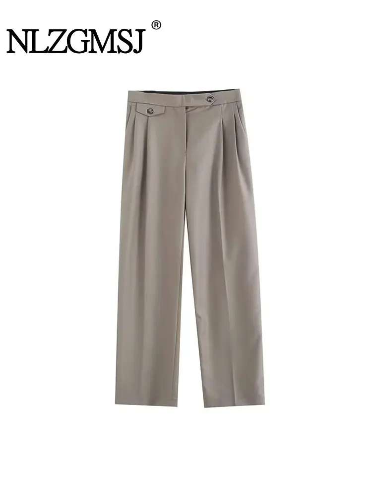 Nlzgmsj TRAF 2023 Autumn Women Casual High Waist Ladies Elegant Straight Suit Trousers Office Capable Ladies
Nlzgmsj TRAF 2023 Autumn Women Casual High Waist Ladies Elegant Straight Suit Trousers Office Capable Ladies