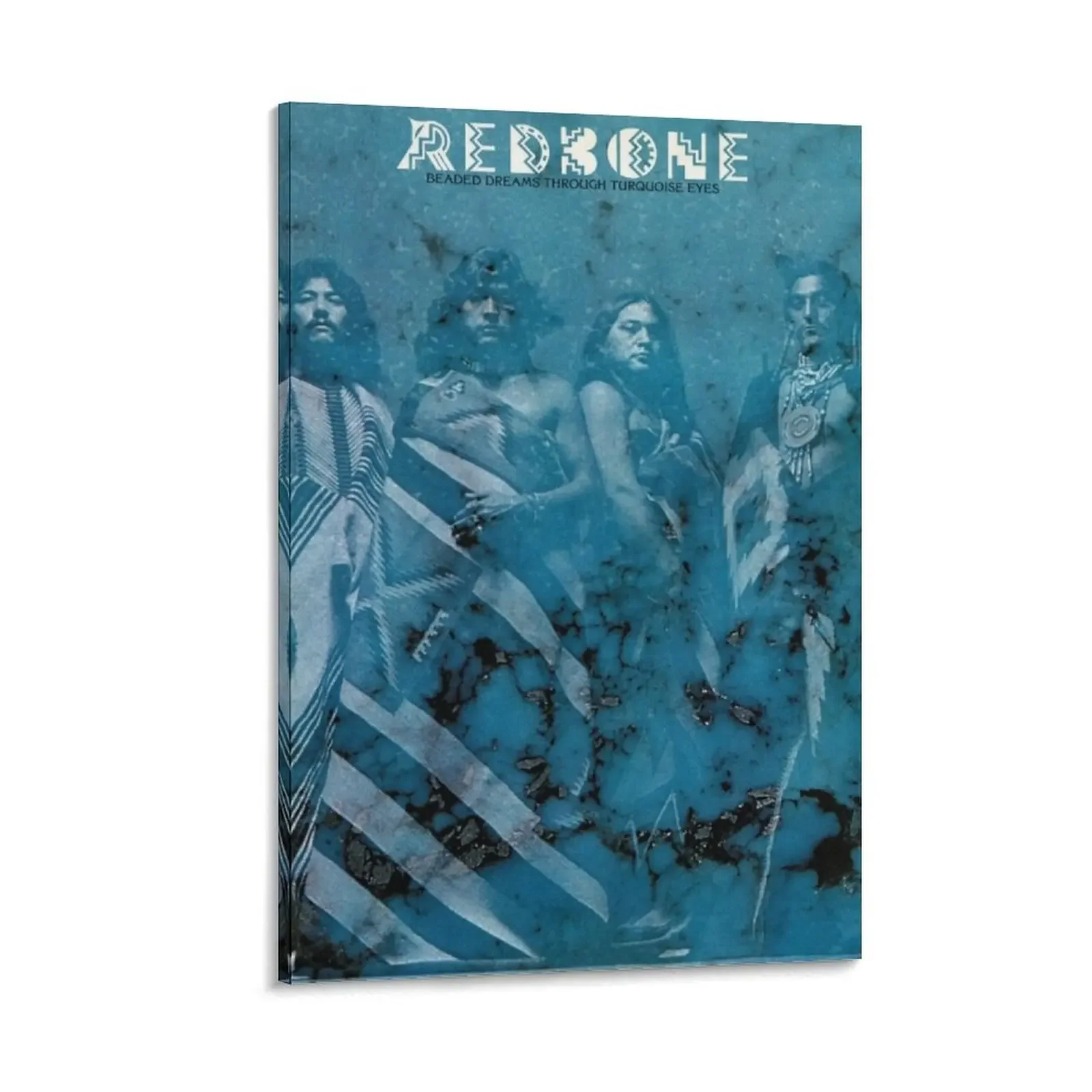 

Redbone: Beaded Dreams Through Turquoise Eyes Canvas Painting anime room decorations aesthetic Paintings