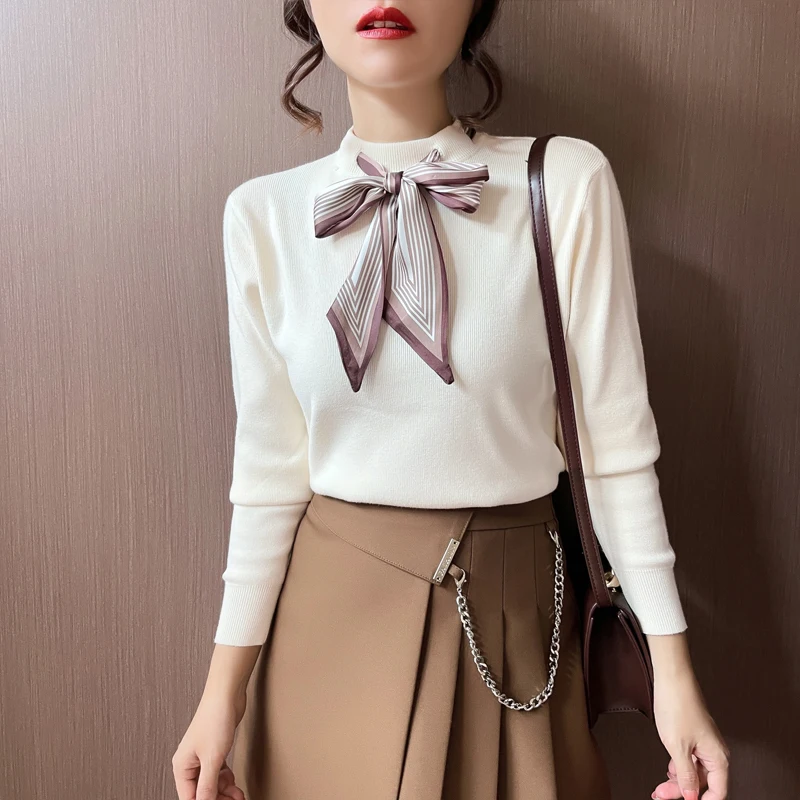 Autumn Winter Basis Pullovers Jumpers Long Sleeve Casual Loose Japan Cute Sweet Girls Bow Tie Knitted Sweaters
Autumn Winter Basis Pullovers Jumpers Long Sleeve Casual Loose Japan Cute Sweet Girls Bow Tie Knitted Sweaters