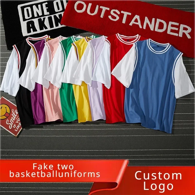 Basketball Jersey Loose Hip-hop Couple T-shirt Off Shoulder Fake Two Piece Mid Sleeved Team Uniform Custom Embroidered Logo
Basketball Jersey Loose Hip-hop Couple T-shirt Off Shoulder Fake Two Piece Mid Sleeved Team Uniform Custom Embroidered Logo