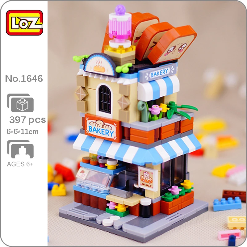 LOZ 1646 City Street Bakery Bread Shop Store Food Restaurant Architecture 3D Mini Blocks Bricks Building Toy for Children no Box 
LOZ 1646 City Street Bakery Bread Shop Store Food Restaurant Architecture 3D Mini Blocks Bricks Building Toy for Children no Box
