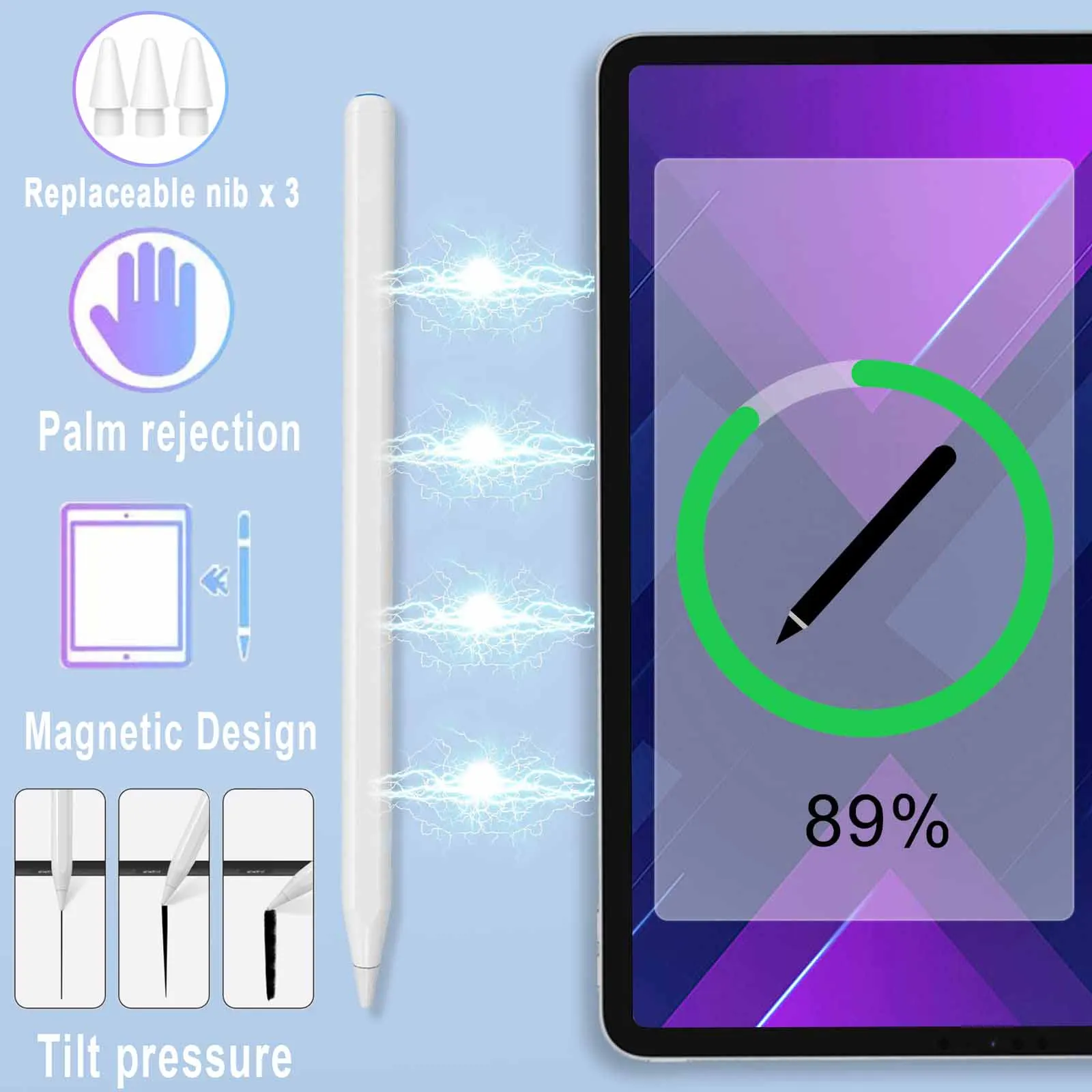 Стилус для Apple Pencil, беспроводное сопряжение и зарядка для iPad, карандаш с откидной ручкой для iPad Air 4 5 Pro 11 12,9
Стилус для Apple Pencil, беспроводное сопряжение и зарядка для iPad, карандаш с откидной ручкой для iPad Air 4 5 Pro 11 12,9