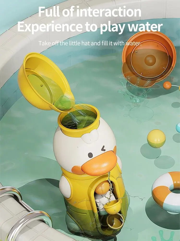 Bath Bathtub Toys for Toddlers 1 2 3 Years Old Duck Rotatable Waterwheel Bathroom Strong Suckers Water Scoop Fun Bath Toys Gifts Bath Bathtub Toys for Toddlers 1 2 3 Years Old Duck Rotatable Waterwheel Bathroom Strong Suckers Water Scoop Fun Bath Toys Gifts