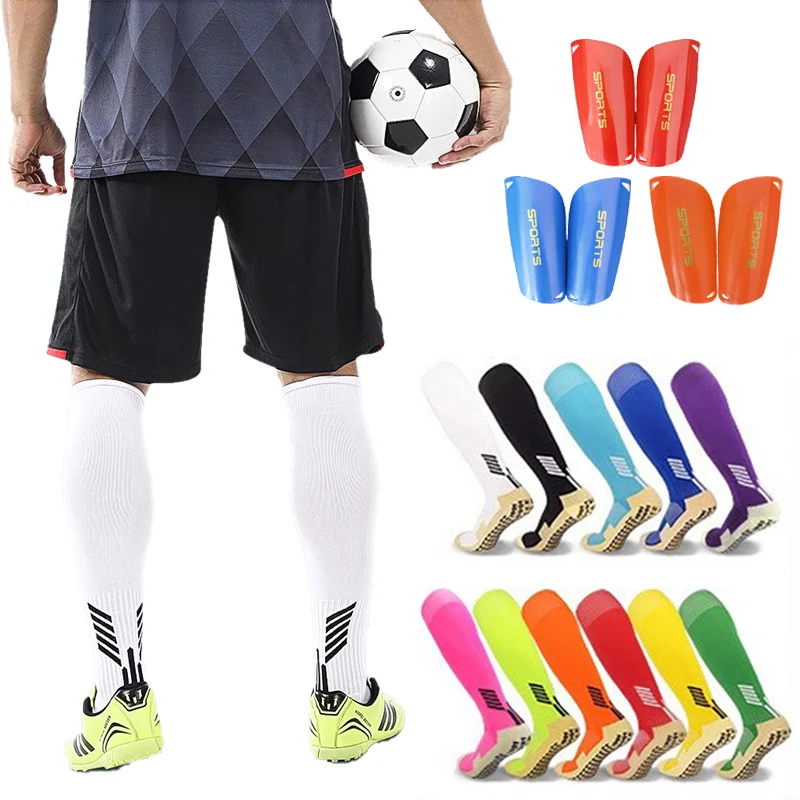 

Long Anti Slip Soccer Socks Mens Kids With Shin Pads Sports Sock Non Slip Socks Outdoor Football Basketball Hockey Unisex