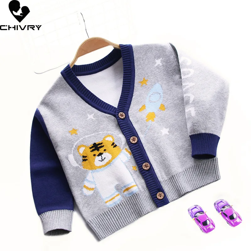Kids Cardigans New Autumn Winter Fashion Baby Boys Cartoon Tiger Single-breasted V neck Knit Cardigan Sweater Coat Outer Wear
Kids Cardigans New Autumn Winter Fashion Baby Boys Cartoon Tiger Single-breasted V neck Knit Cardigan Sweater Coat Outer Wear