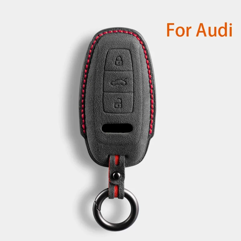

Car Key Case Fob for Audi A1 A3 8V A4 B8 B9 A5 A6 C7 A7 A8 Q3 Q5 Q7 S4 S6 S7 S8 R8 TT Suede Remote Car Key Case Shell Keychain