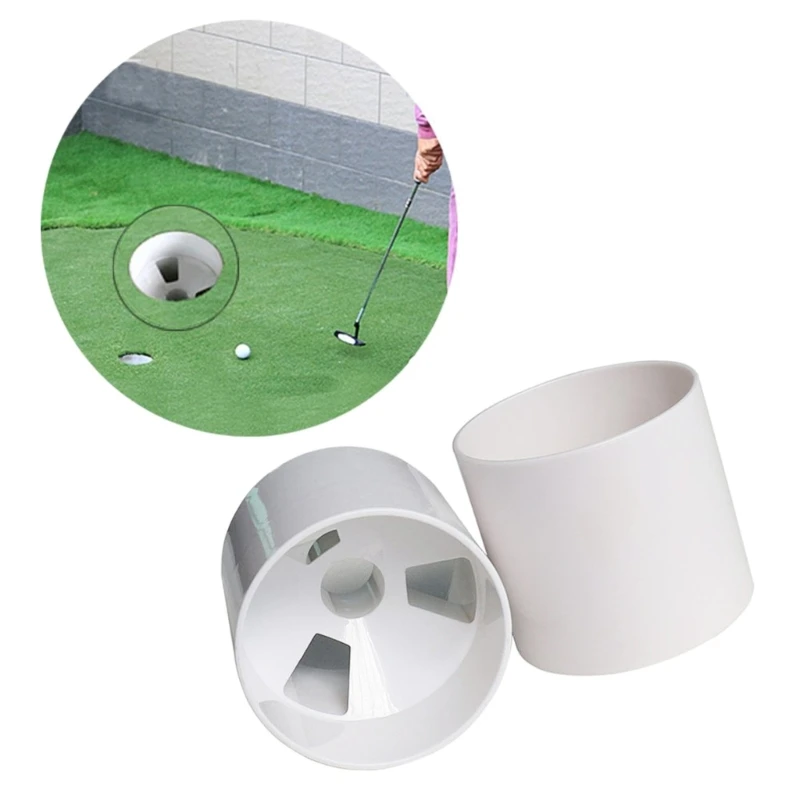 

White Plastic Golf Hole Cups Lightweight Putting Putter Outdoor Yard Backyard Practice Putting Tools Golf Hole Cup Training Aids