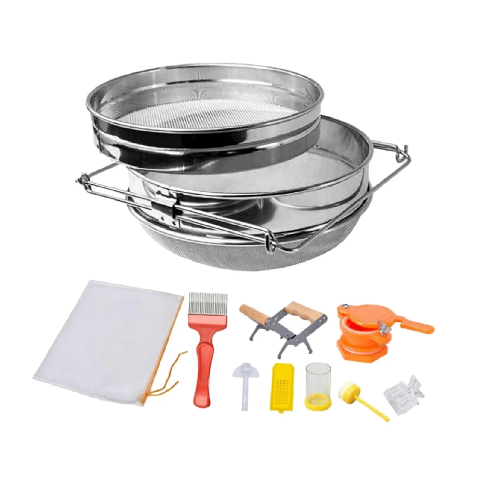 9Pcs Beekeeping Set Stainless Steel Filter Net Beekeeping Starter Kits for Farm Beginners Beekeepers Professionals Honey
9Pcs Beekeeping Set Stainless Steel Filter Net Beekeeping Starter Kits for Farm Beginners Beekeepers Professionals Honey
