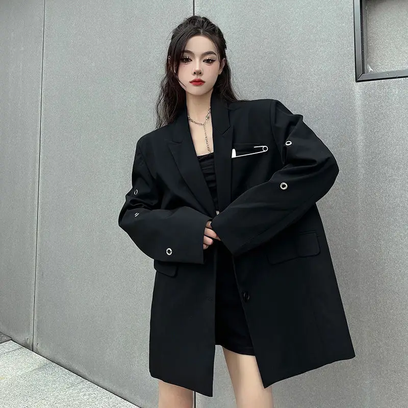 All-match oversize Black Casual Women's Suit Jacket Spring and Autumn New Style Street Fried Petite Outer Wear Suit Blazer Top
All-match oversize Black Casual Women's Suit Jacket Spring and Autumn New Style Street Fried Petite Outer Wear Suit Blazer Top