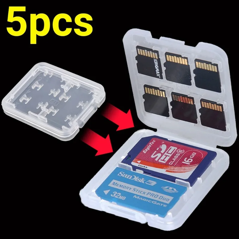 8 in 1 Transparent Hard Micro SD SDHC TF MS Memory Card Storage Box Protector Holder Hard Case Memory Card Storage Box 5Pcs
8 in 1 Transparent Hard Micro SD SDHC TF MS Memory Card Storage Box Protector Holder Hard Case Memory Card Storage Box 5Pcs
