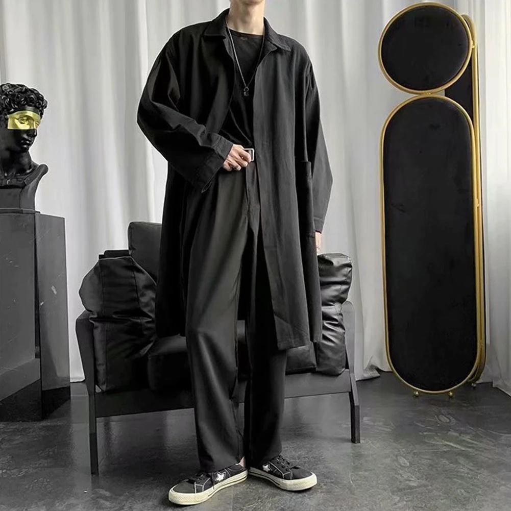 Mens Autumn Thin British Fashion Long Trench Coat Cloak Punk Hip Hop Cardigan Casual Streetwear Cape Korean Solid Male Trench
Mens Autumn Thin British Fashion Long Trench Coat Cloak Punk Hip Hop Cardigan Casual Streetwear Cape Korean Solid Male Trench