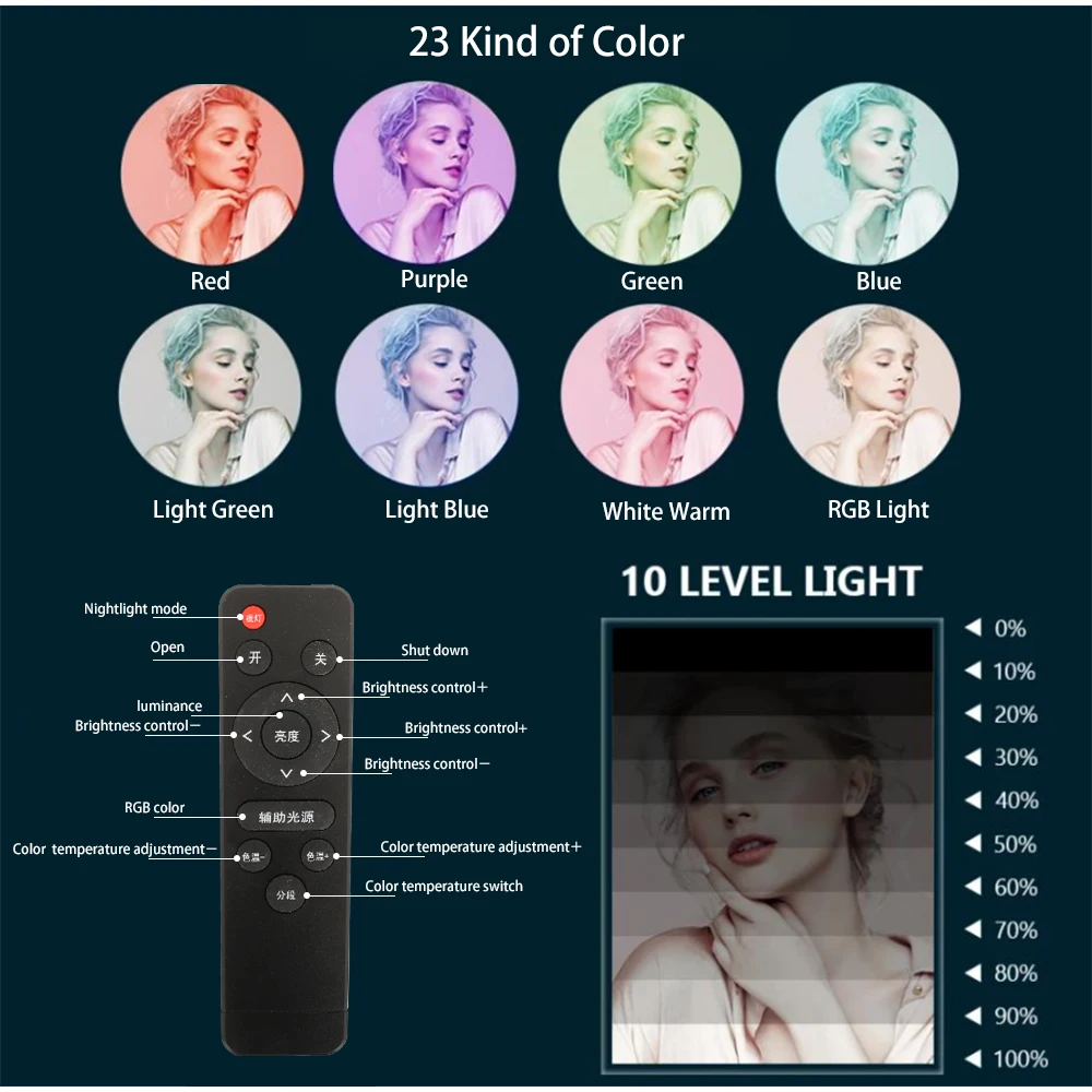 45cm Selfie Ring Lamp 18 Inch RGB Ring Light Photography With Tripod Phone Clip For Live Make Up Youtube Photography Studio 45cm Selfie Ring Lamp 18 Inch RGB Ring Light Photography With Tripod Phone Clip For Live Make Up Youtube Photography Studio