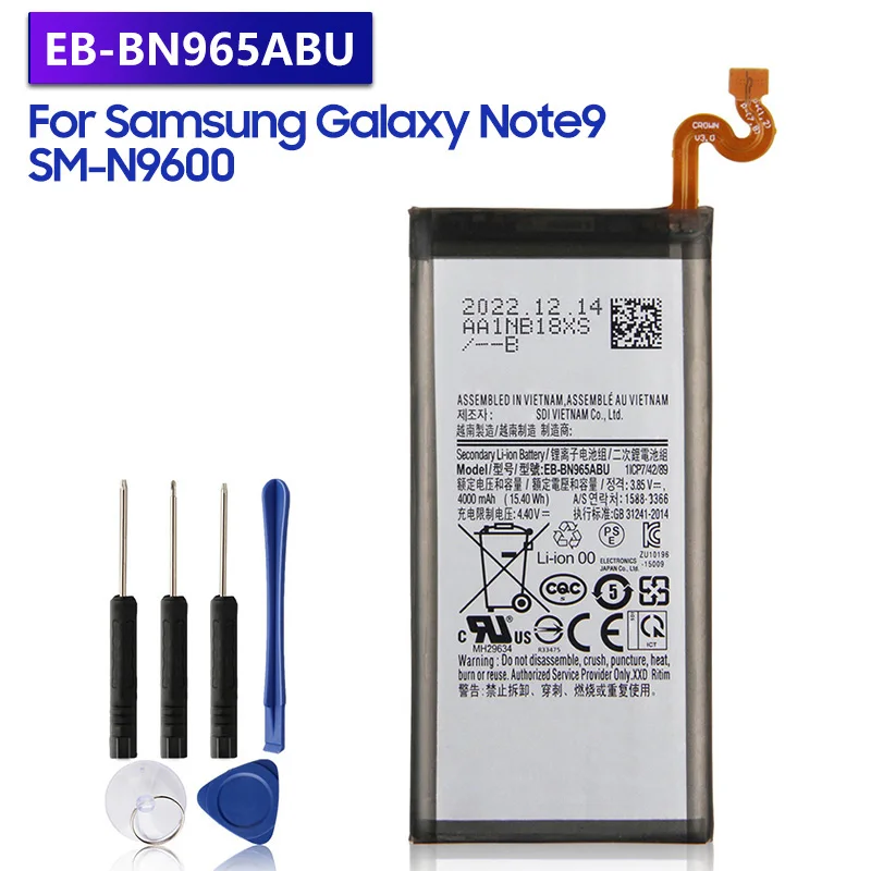 Replacement Battery EB-BN965ABU For Samsung Galaxy Note9 Note 9 SM-N9600 N9600 Rechargeable Battery 4000mAh
Replacement Battery EB-BN965ABU For Samsung Galaxy Note9 Note 9 SM-N9600 N9600 Rechargeable Battery 4000mAh