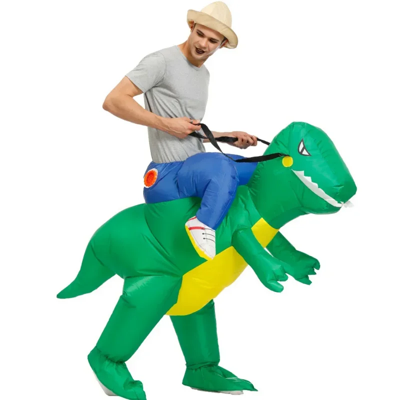 

Зеленый надувной костюм динозавра для взрослых, красный динозавр, костюмы на Хэллоуин для мужчин и женщин, нарядное платье, прогулочный динозавр, косплей