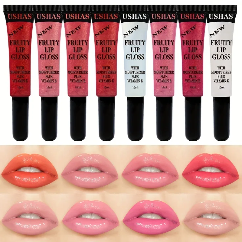 

8Pcs/Lot Mirror Glitter Lip Gloss Plumping Long Lasting Moisturizing Lip Glaze Shimmer Sexy Lips Oil Lipstick Makeup Cosmetics