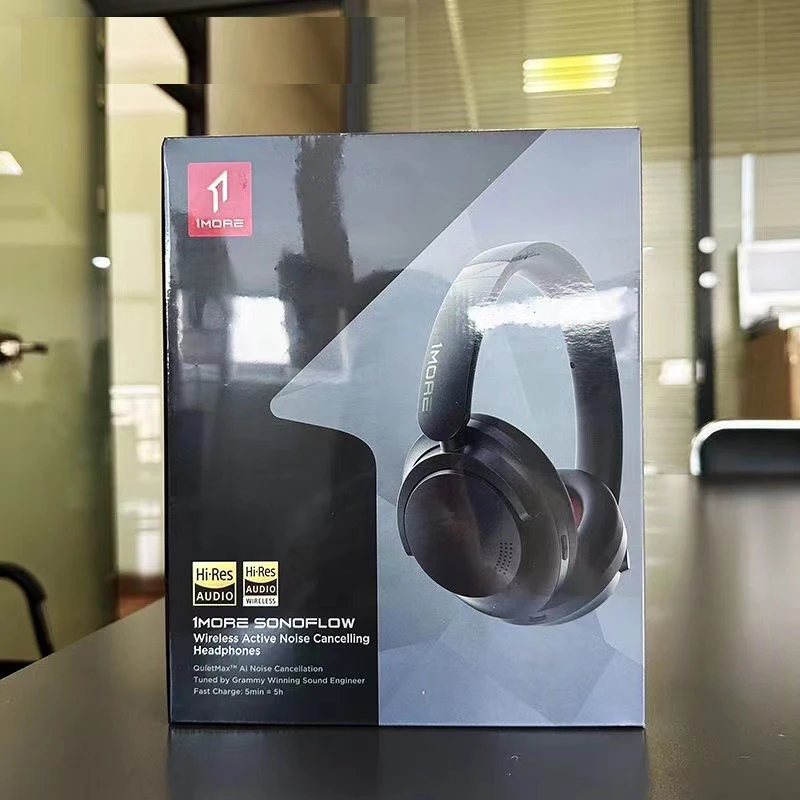 Wireless Bluetooth Active Noise Cancelling Headphones 1MORE Sonoflow HC905, Hi-Res LDAC 70H Battery, Connect 2 Devices, 5 Mic Wireless Bluetooth Active Noise Cancelling Headphones 1MORE Sonoflow HC905, Hi-Res LDAC 70H Battery, Connect 2 Devices, 5 Mic