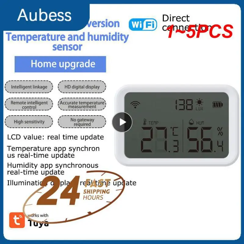 1~5PCS Tuya WiFi LCD Temperature Humidity Sensor Lux Light Detector Indoor Hygrometer Thermometer ZigBee3.0 Hub Required
1~5PCS Tuya WiFi LCD Temperature Humidity Sensor Lux Light Detector Indoor Hygrometer Thermometer ZigBee3.0 Hub Required