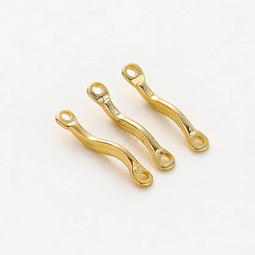 

30Pcs Winding Connectors 12mm 18K Gold Color Plated Brass Hole for DIY Earrings Necklace Jewelry Making Accessries