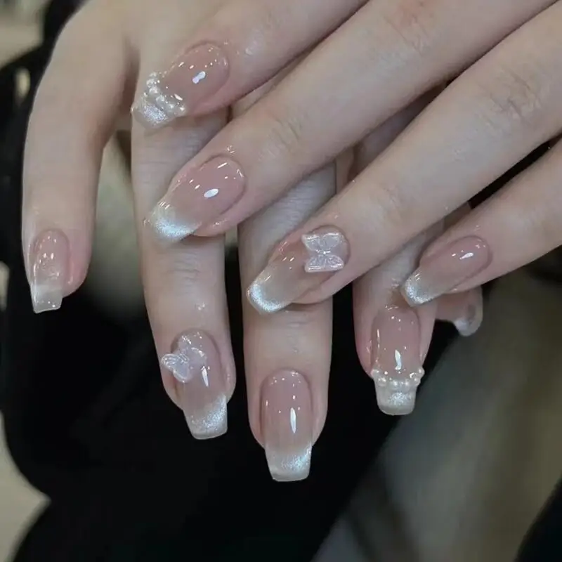 French Pearl Butterfly Design Fake Nail Patch Sweet Style Girl Women Press on Nail Tips Art False Nails
French Pearl Butterfly Design Fake Nail Patch Sweet Style Girl Women Press on Nail Tips Art False Nails
