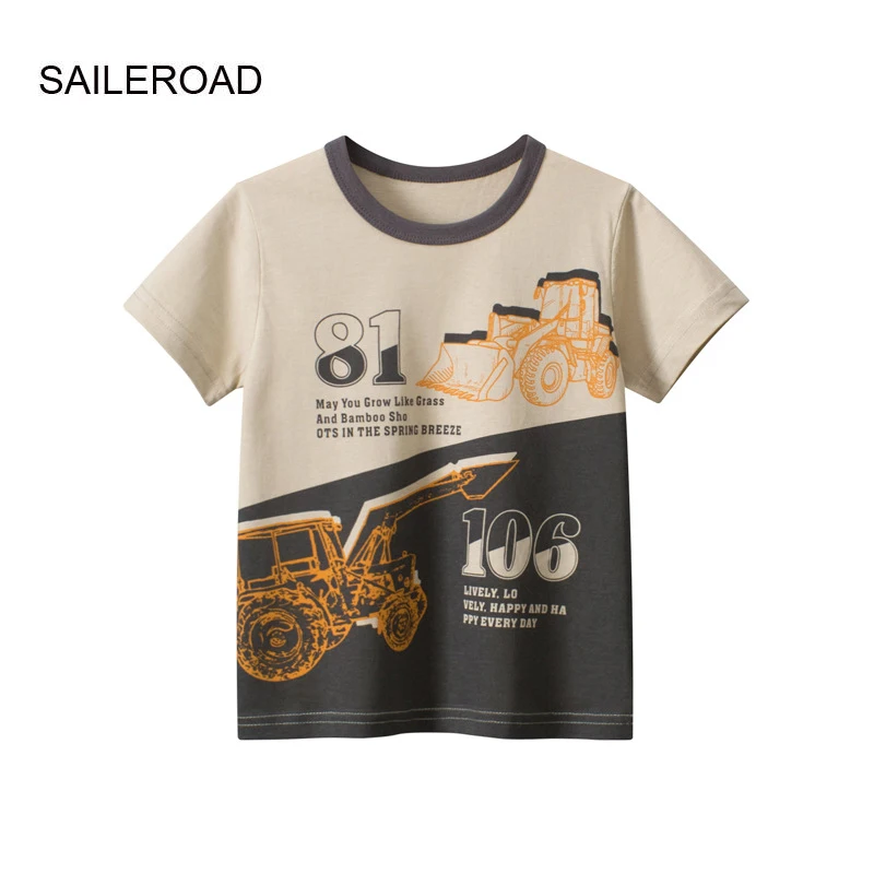 SAILEROAD Korean Children's Clothing Summer Clothes Cotton Short Sleeve Cartoon Excavator T-shirts Kids Tee Shirts
SAILEROAD Korean Children's Clothing Summer Clothes Cotton Short Sleeve Cartoon Excavator T-shirts Kids Tee Shirts