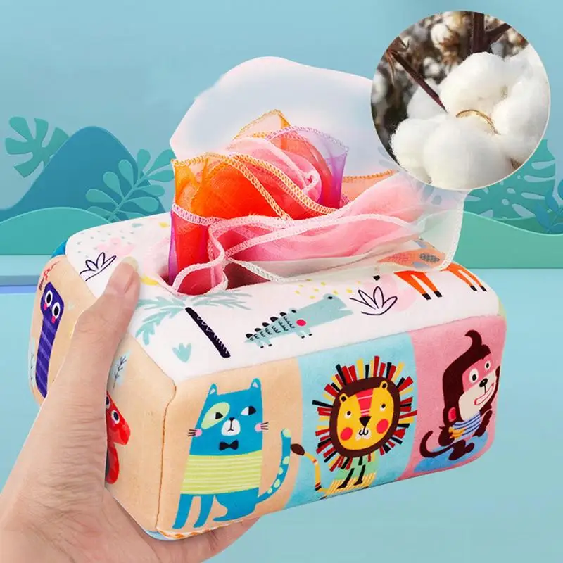 Baby Montessori Tissue Boxes Colorful & Soft Sensory Soft Stuffed High Contrast Crinkle Toy Tissue Montessori Learning Toys
Baby Montessori Tissue Boxes Colorful & Soft Sensory Soft Stuffed High Contrast Crinkle Toy Tissue Montessori Learning Toys