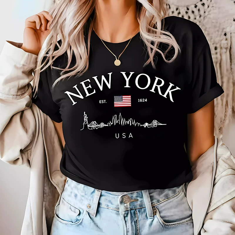 Футболка женская с надписью New York Y2k, новейшая роскошная дизайнерская свободная хлопковая мягкая рубашка с коротким рукавом, лето
Футболка женская с надписью New York Y2k, новейшая роскошная дизайнерская свободная хлопковая мягкая рубашка с коротким рукавом, лето