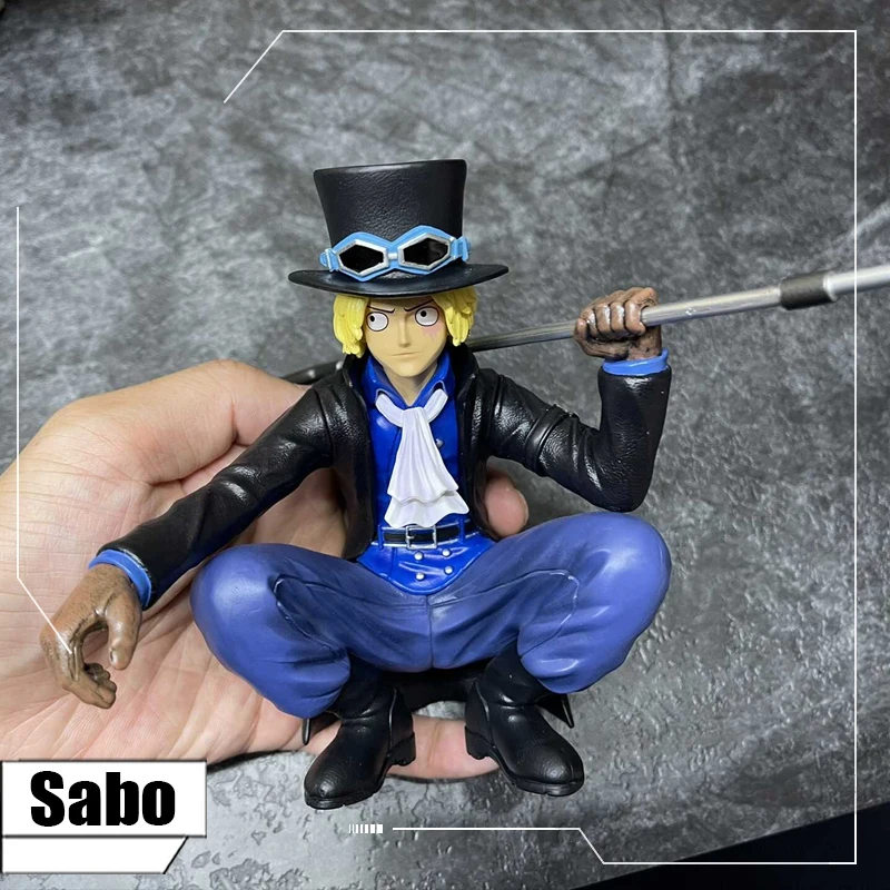 

16cm Limited Edition One Piece Anime Figure Squatting posture Sabo Pvc Action Figure GK Statue Collectible Model Toy Gifts