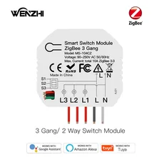 ZigBee 3Gang 1/2 Way Mini DIY Light Switch Module Automation Wireless Remote Control Smart Life Tuya Alexa Google Home Assistant
ZigBee 3Gang 1/2 Way Mini DIY Light Switch Module Automation Wireless Remote Control Smart Life Tuya Alexa Google Home Assistant