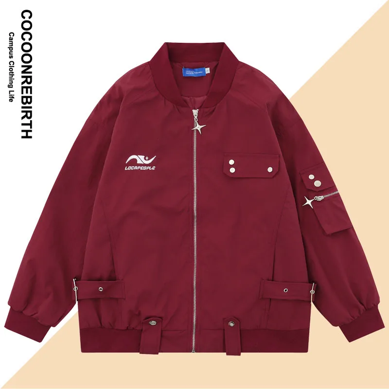 High Street Bomber Jacket Men Zip Up Embroidery Retro Jackets Spring Harajuku Baseball Coat Unisex Loose Autumn Outwear New
High Street Bomber Jacket Men Zip Up Embroidery Retro Jackets Spring Harajuku Baseball Coat Unisex Loose Autumn Outwear New