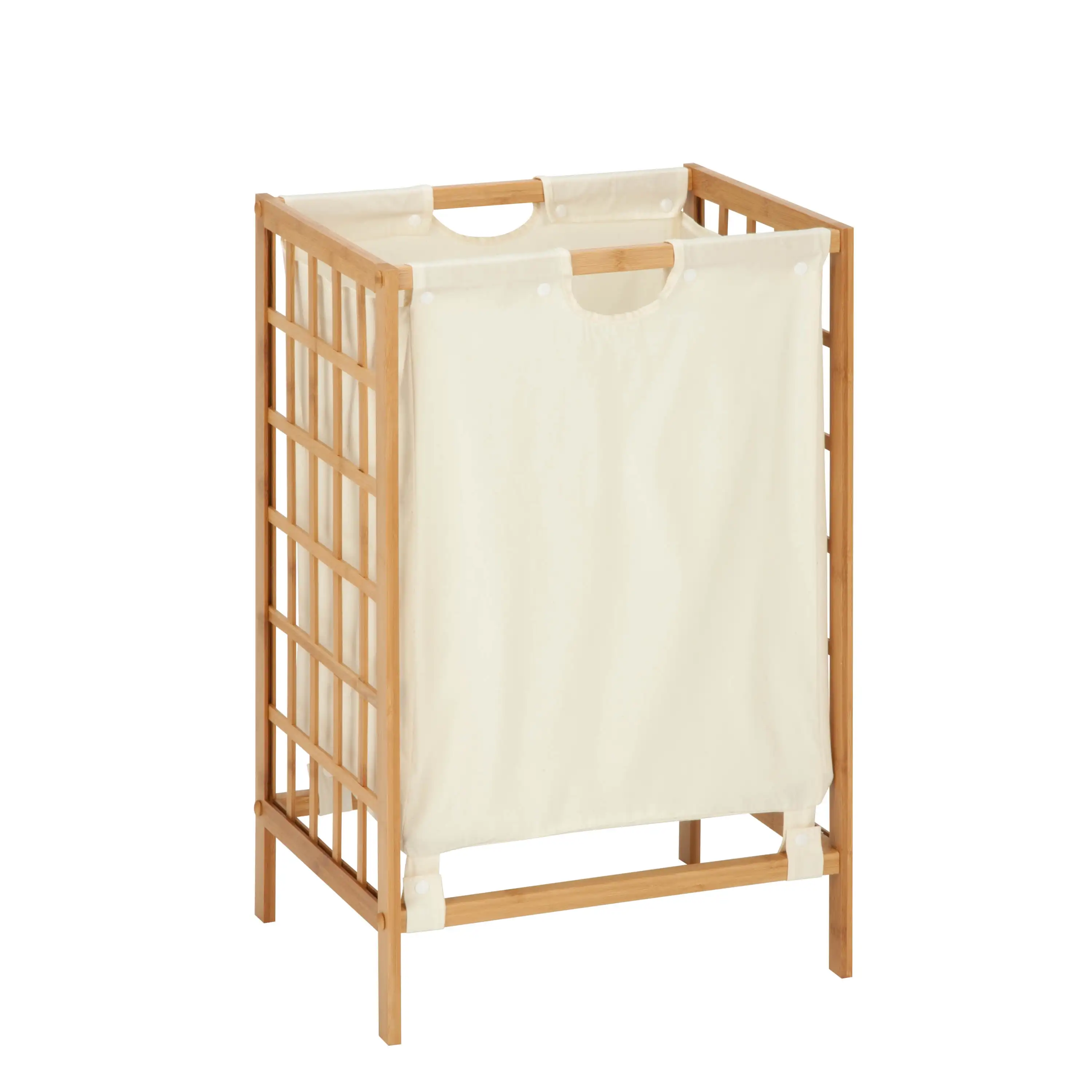 

Honey-Can-Do Bamboo Grid Frame Laundry Hamper with Polycotton Liner, Natural/