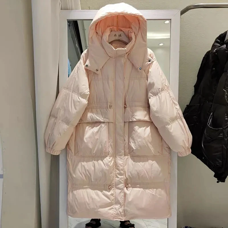 2022 Winter New Duck Down Jacket Female Long Over Knee Loose Thick Hooded Down Parkas Women's Fashion All-match White Basic Coat
2022 Winter New Duck Down Jacket Female Long Over Knee Loose Thick Hooded Down Parkas Women's Fashion All-match White Basic Coat