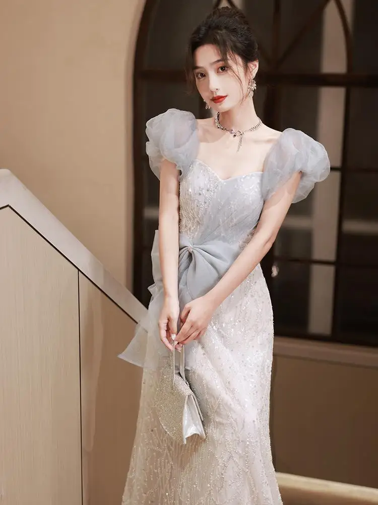 Gorgeous Shining Formal Evening Gown Puff Sleeve Bowknot A-Line Slim Birthday Party Dress Girls Princess Quinceanera Gowns
Gorgeous Shining Formal Evening Gown Puff Sleeve Bowknot A-Line Slim Birthday Party Dress Girls Princess Quinceanera Gowns