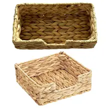 Wicker Woven Basket Bathroom Towel Basket Snacks Serving Tray Container Toilet Paper Basket for Desk Countertop Table Decoration