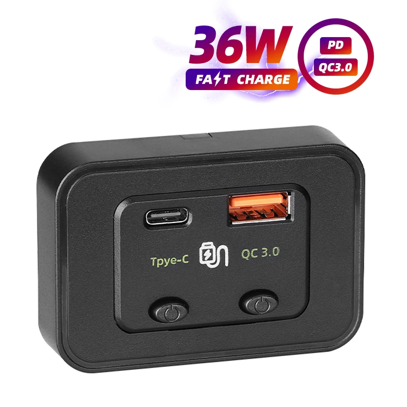 Автомобильное зарядное устройство Type-C с кабелем 5 В, usb-порт, крепление на панель лодки, двойная розетка QC3.0, быстрое зарядное устройство, адаптер с выключателем
Автомобильное зарядное устройство Type-C с кабелем 5 В, usb-порт, крепление на панель лодки, двойная розетка QC3.0, быстрое зарядное устройство, адаптер с выключателем