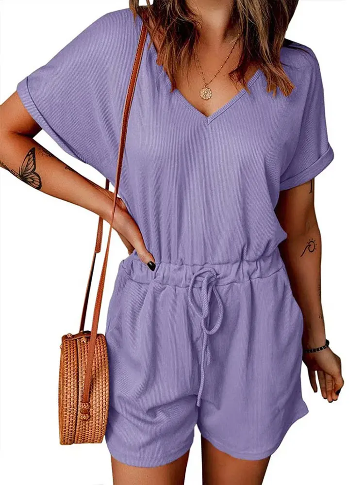 2023 Summer Knitted Playsuit Women Casual Romper V Neck Short Sleeve Playsuit Jumpsuit Overall Pocket Loose Playsuits For Women
2023 Summer Knitted Playsuit Women Casual Romper V Neck Short Sleeve Playsuit Jumpsuit Overall Pocket Loose Playsuits For Women