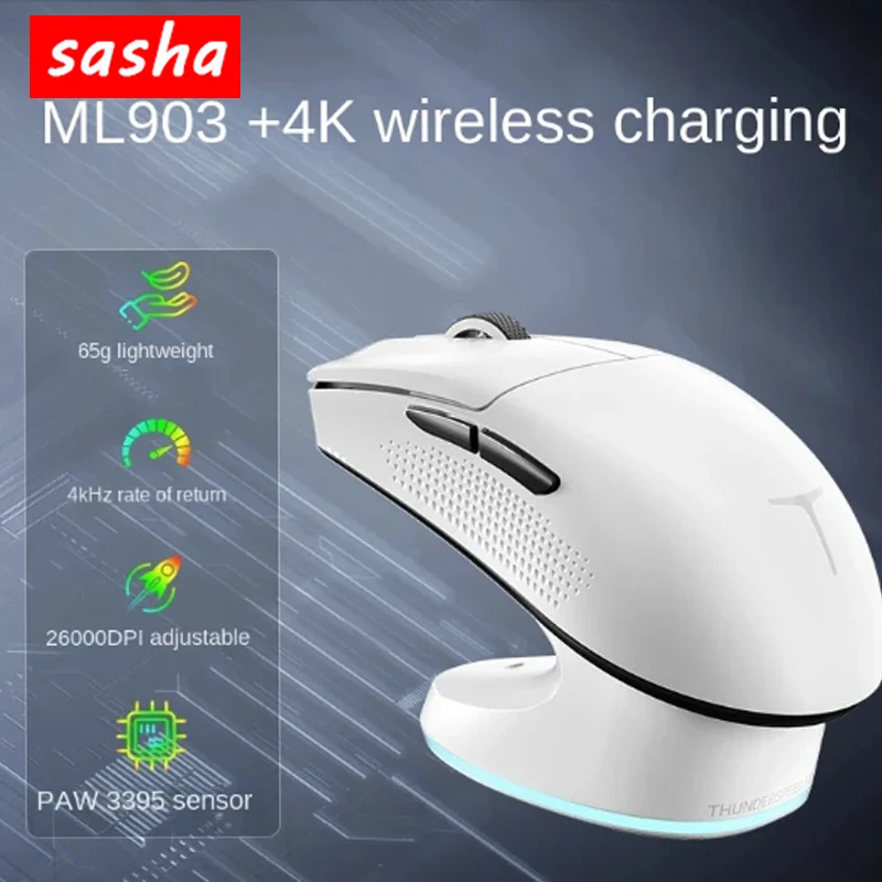 Ml903 4k Mouse Wireless Bluetooth Three-mode Mouse PAW 3395 4k Rate Of Return Gaming Mouse 4K Dongle Office Mice for Gamer
Ml903 4k Mouse Wireless Bluetooth Three-mode Mouse PAW 3395 4k Rate Of Return Gaming Mouse 4K Dongle Office Mice for Gamer