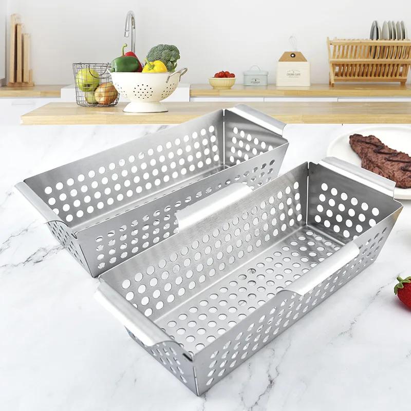 

Stainless Steel Vegetable BBQ Basket for Grilling - Large, Thick Veggie Grilling Basket is Perfect for Grills, Smokers