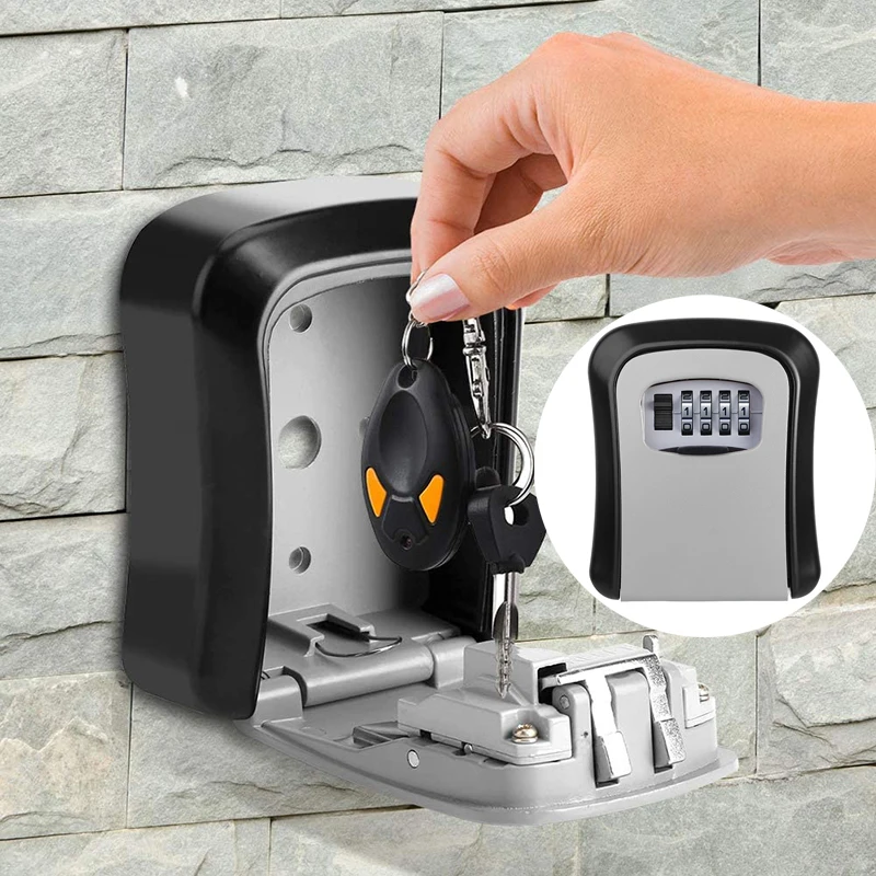 Wall-mounted Key Safe Weatherproof No. 4 Combination Key Storage Lock Box Indoor and Outdoor Password Key Box Key Lock Box
Wall-mounted Key Safe Weatherproof No. 4 Combination Key Storage Lock Box Indoor and Outdoor Password Key Box Key Lock Box