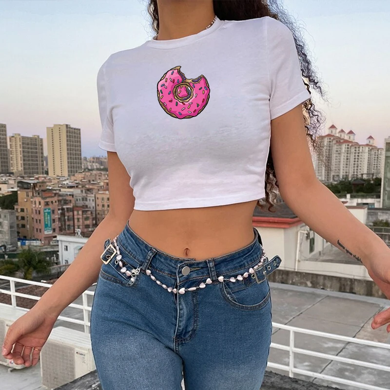 Kawaii Cartoon Donuts Graphic T-Shirt Vintage Y2k Baby Tee 2000s Streetwear Fairy Grunge Crop Tops Women Tee Summer E-Girl Slim
Kawaii Cartoon Donuts Graphic T-Shirt Vintage Y2k Baby Tee 2000s Streetwear Fairy Grunge Crop Tops Women Tee Summer E-Girl Slim