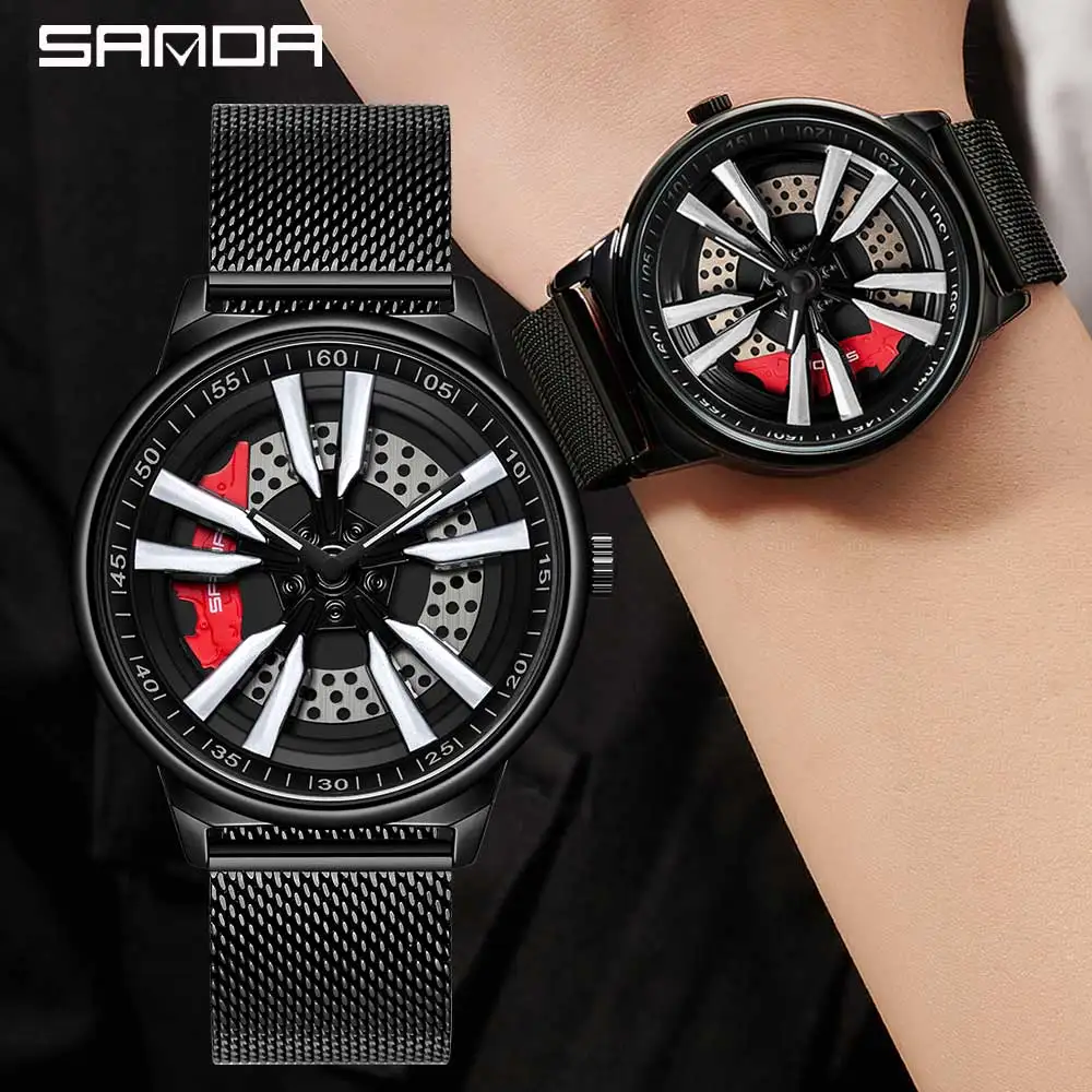 Hot Sell Mens Watch 3D Model 360 Rotating Car Wheel Dial Watches Men Waterproof Stainless Steel Men Quartz Wristwatch Relogio
Hot Sell Mens Watch 3D Model 360 Rotating Car Wheel Dial Watches Men Waterproof Stainless Steel Men Quartz Wristwatch Relogio
