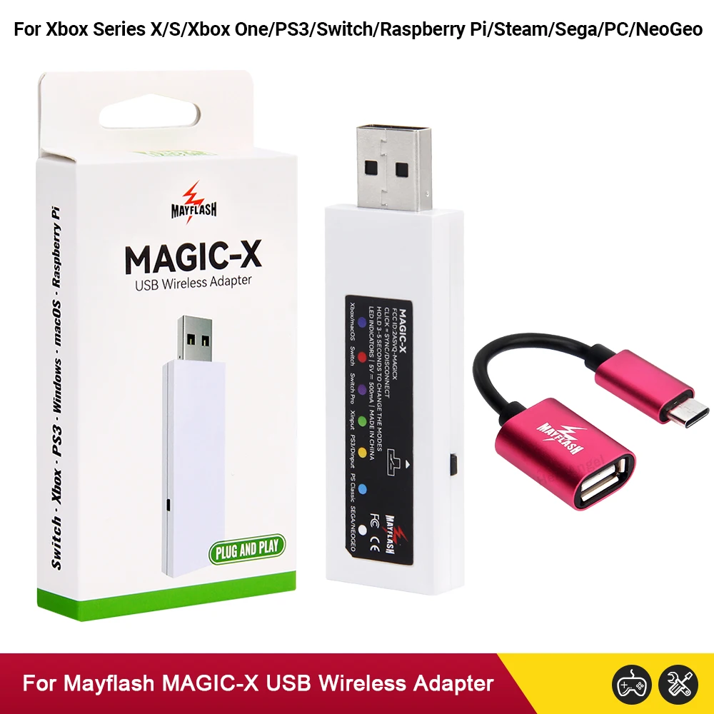 Mayflash MAGIC-X Bluetooth-compatible Controller Adapter for Xbox Series X/S/Xbox1/PS3/Switch/Raspberry Pi/Steam/Sega/PC/NeoGeo
Mayflash MAGIC-X Bluetooth-compatible Controller Adapter for Xbox Series X/S/Xbox1/PS3/Switch/Raspberry Pi/Steam/Sega/PC/NeoGeo