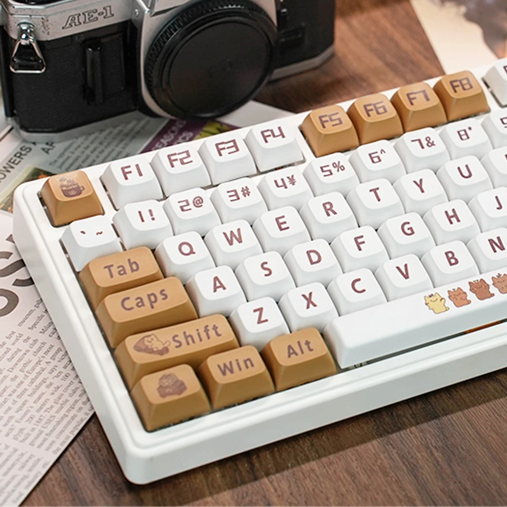 129Keys Cute Keycaps Brown Coffe Cat Key Caps XDA Profile BPT Customized Keycap for MX switches Mechanical Keyboard
129Keys Cute Keycaps Brown Coffe Cat Key Caps XDA Profile BPT Customized Keycap for MX switches Mechanical Keyboard
