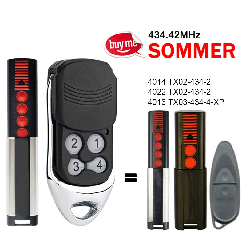 SOMMER 4020 TX03-868-4 4026 TX03-868-2 4010 4011 4014 4013 4022 4025 4031 Garage Remote Control RX MULTI Receiver 300MHz-868MHz
SOMMER 4020 TX03-868-4 4026 TX03-868-2 4010 4011 4014 4013 4022 4025 4031 Garage Remote Control RX MULTI Receiver 300MHz-868MHz