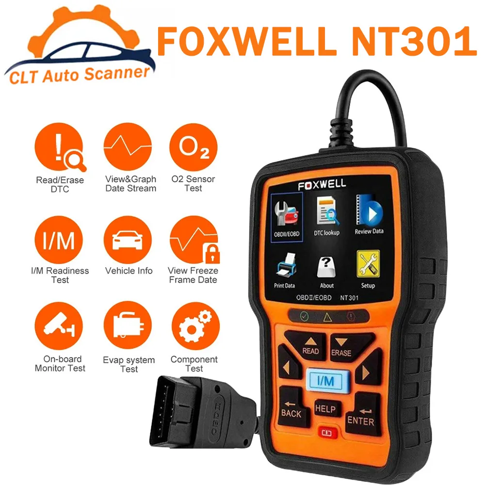Original FOXWELL NT301 Professional OBD2 Scanner Car Diagnostic Tool EOBD OBDII Code Reader For Engine Check&Auto Engine System
Original FOXWELL NT301 Professional OBD2 Scanner Car Diagnostic Tool EOBD OBDII Code Reader For Engine Check&Auto Engine System