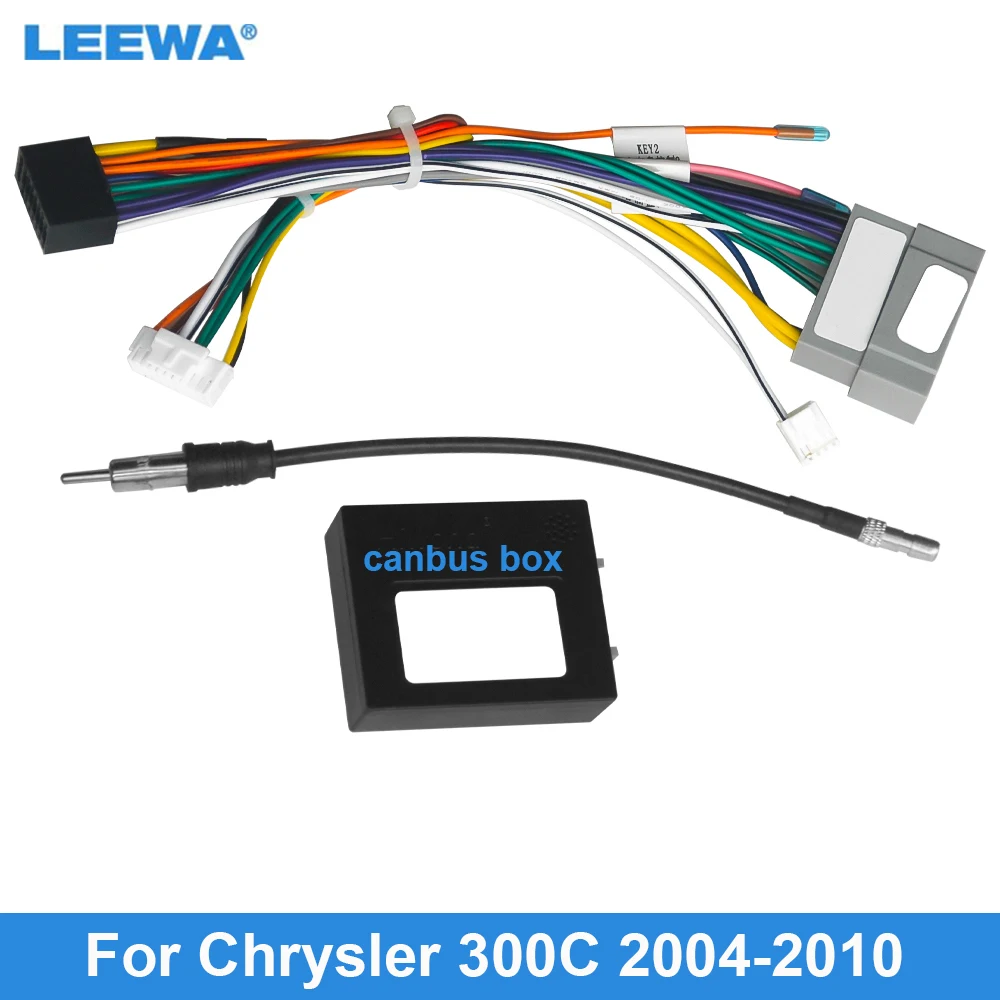 

LEEWA Car 16pin Power Cord Wiring Harness Adapter With Canbus For Chrysler 300C (04-10) Installation Head Unit