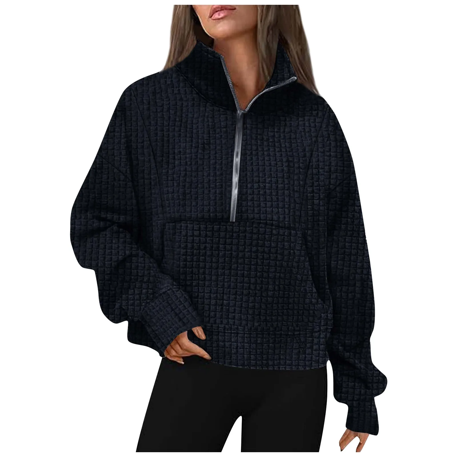 Women Long Sleeve Casual Lapel Pullover Half Zip Sweatshirts Cropped Plaid Sweatshirts With Pocket Y2k Hoodies Women Sweatshirt
Women Long Sleeve Casual Lapel Pullover Half Zip Sweatshirts Cropped Plaid Sweatshirts With Pocket Y2k Hoodies Women Sweatshirt
